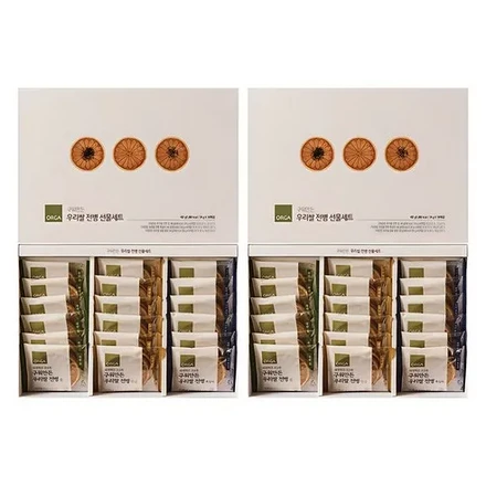 ORGA 焼き韓国ライスクラッカー ギフトセット（海苔6個＋黒ごま6個＋ピーナッツ6個）（432g、2セット）