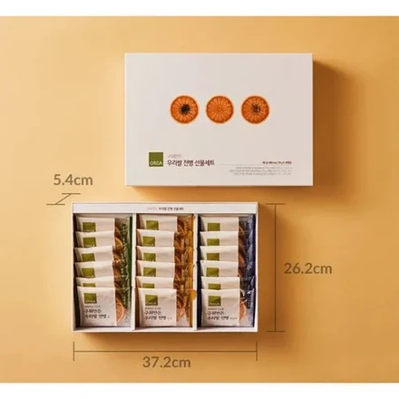 ORGA 焼き韓国ライスクラッカー ギフトセット（海苔6個＋黒ごま6個＋ピーナッツ6個）（432g、2セット）