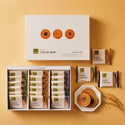 ORGA 焼き韓国ライスクラッカー ギフトセット（海苔6個＋黒ごま6個＋ピーナッツ6個）（432g、2セット）