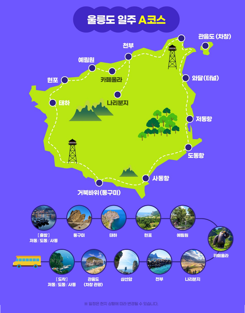 [Pohang Yeongil Bay Port/Dokdo Included] Ulleungdo 3-Day #1NightCruise #1NightOnUlleungdo #HotelQuality #OverlandTour (Course A) #Yelimwon